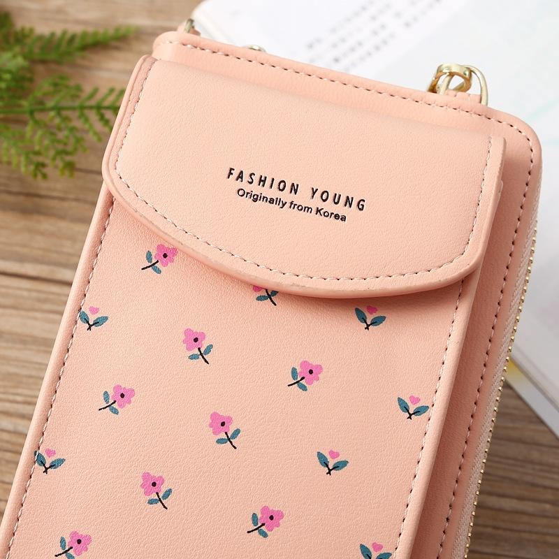 Floral Multi Card Crossbody Bag For Women - Blue 6