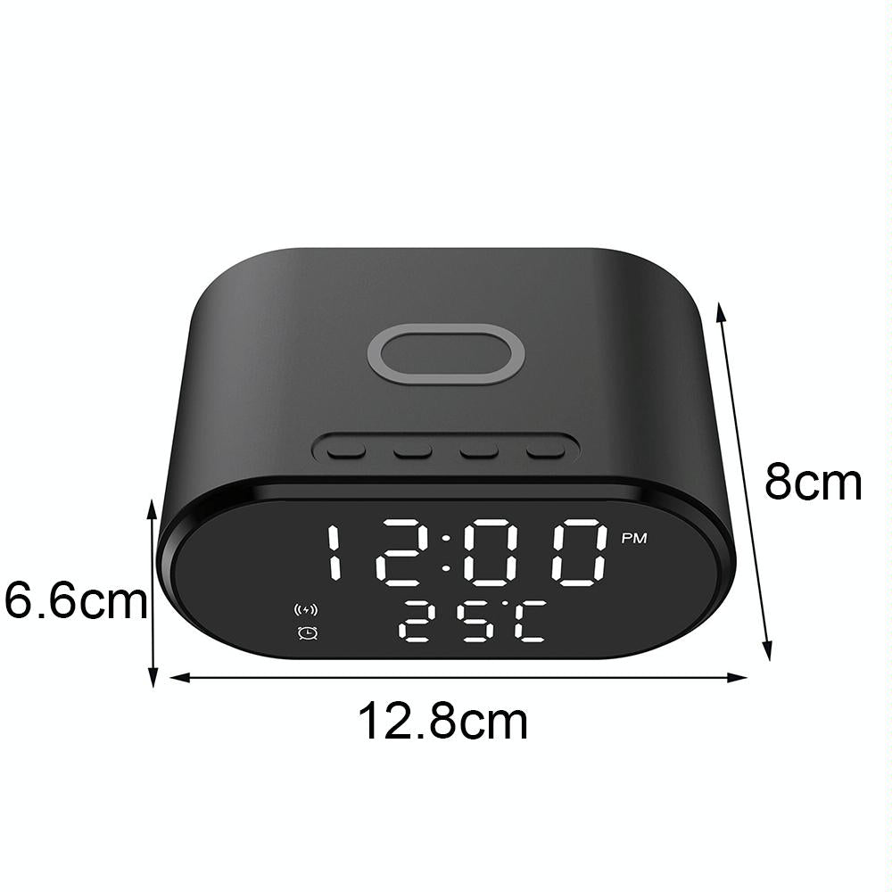 15W Wireless Charger With Mirror & Clock - White 4