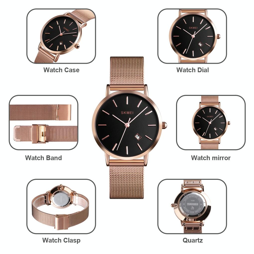 Simple Business Women Watch - Fashion Europe & America - Rose Gold 12