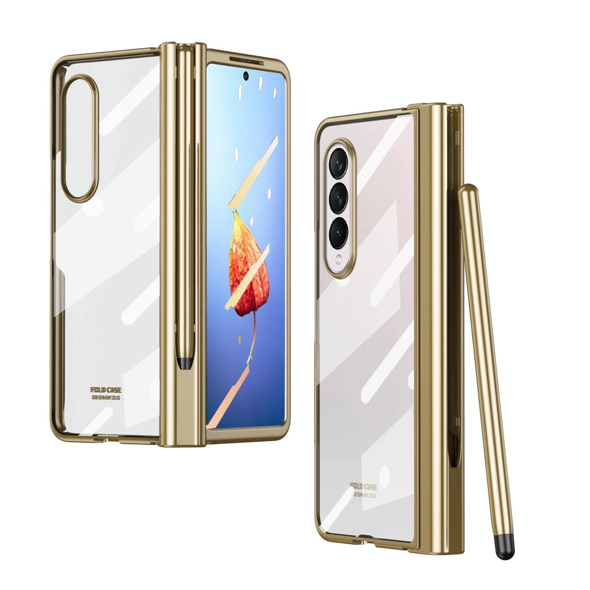 For Samsung Galaxy Z Fold4 5G Case With Pen Slot - Electroplated Full Body - Black 9