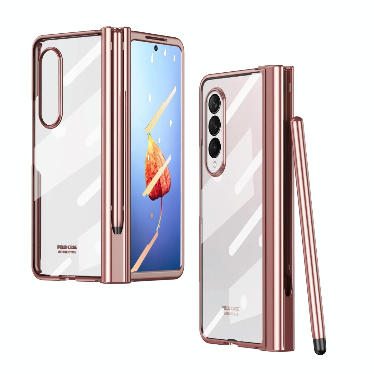 For Samsung Galaxy Z Fold4 5G Case With Pen Slot - Electroplated Full Body - Black 10