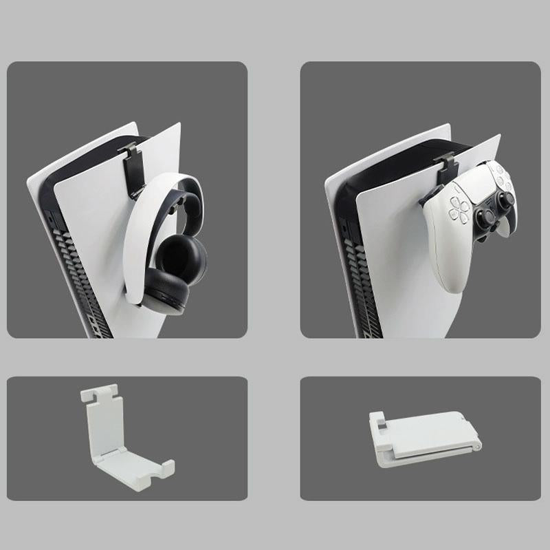 Sony Ps5 Game Console Headphone Storage Rack with Gamepad Hanger - Black 7