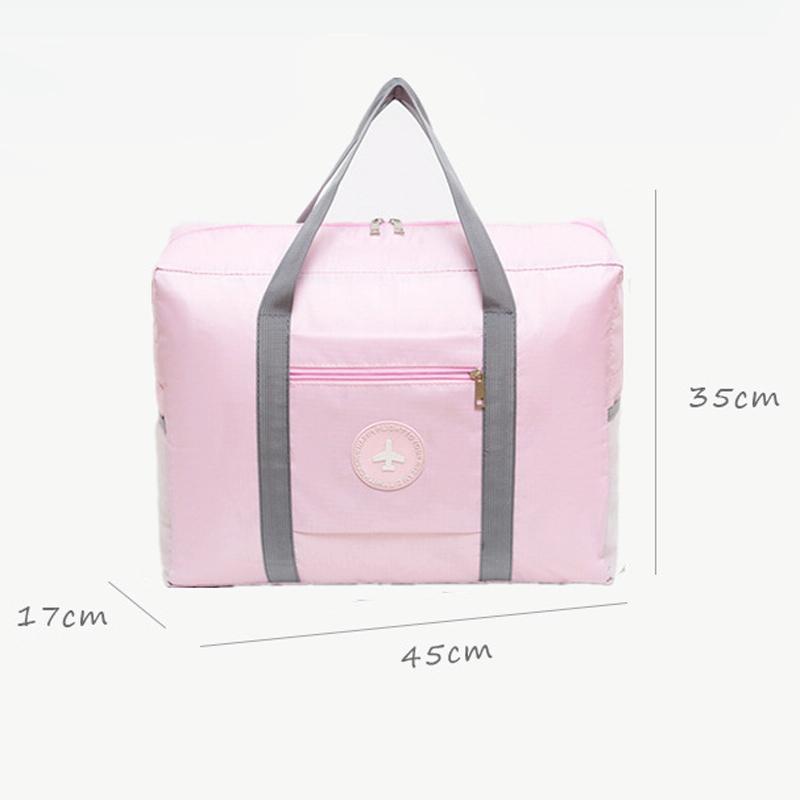 Folding Travel Bag with Trolley Case for Luggage - Pink 4
