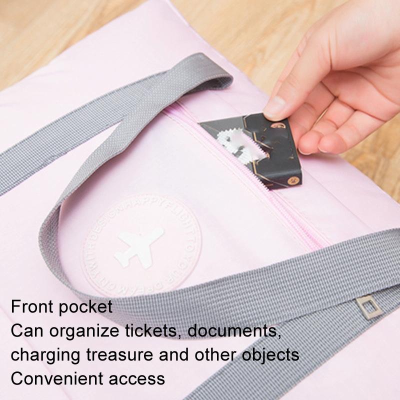 Folding Travel Bag with Trolley Case for Luggage - Pink 5