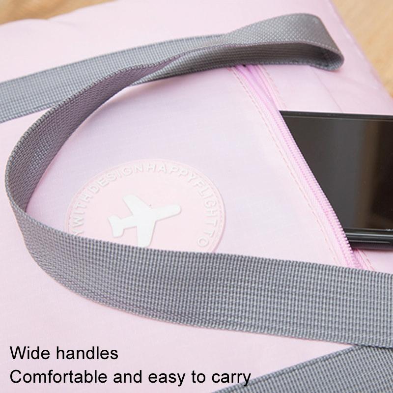 Folding Travel Bag with Trolley Case for Luggage - Pink 6