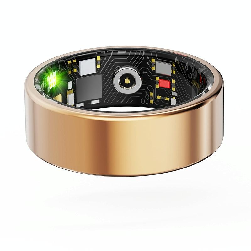 Smart Ring With Heart Rate Blood Oxygen Sleep & Sports Modes - Size 13 - Gold 3