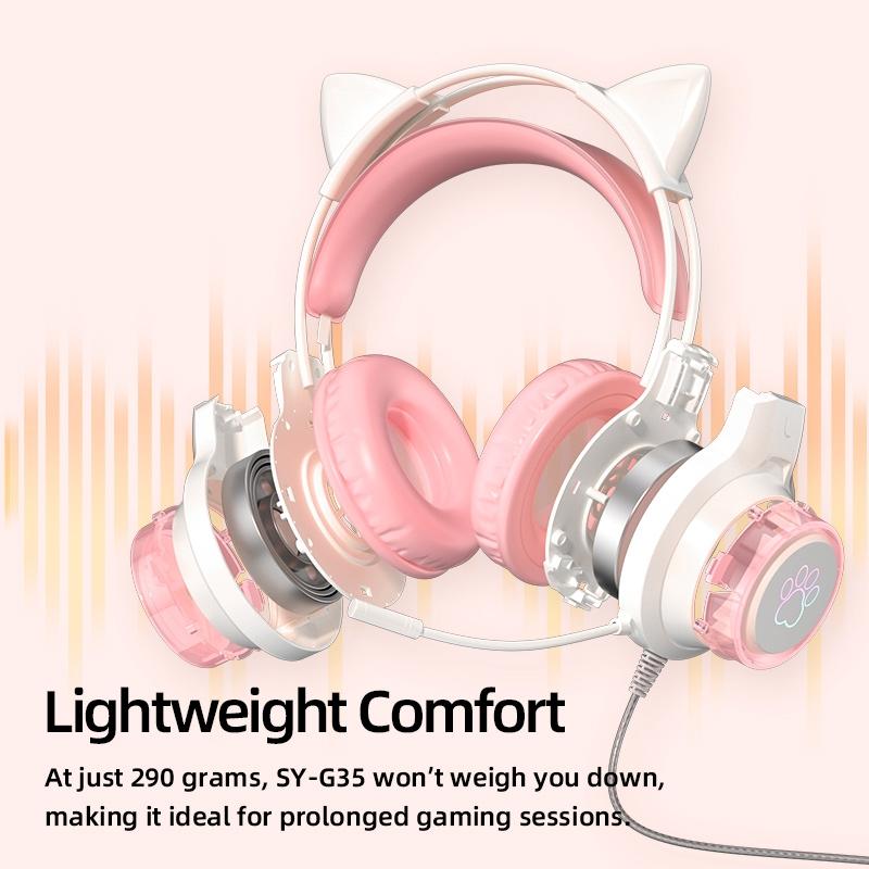 Rgb Cat Ear Gaming Headset - Green 7