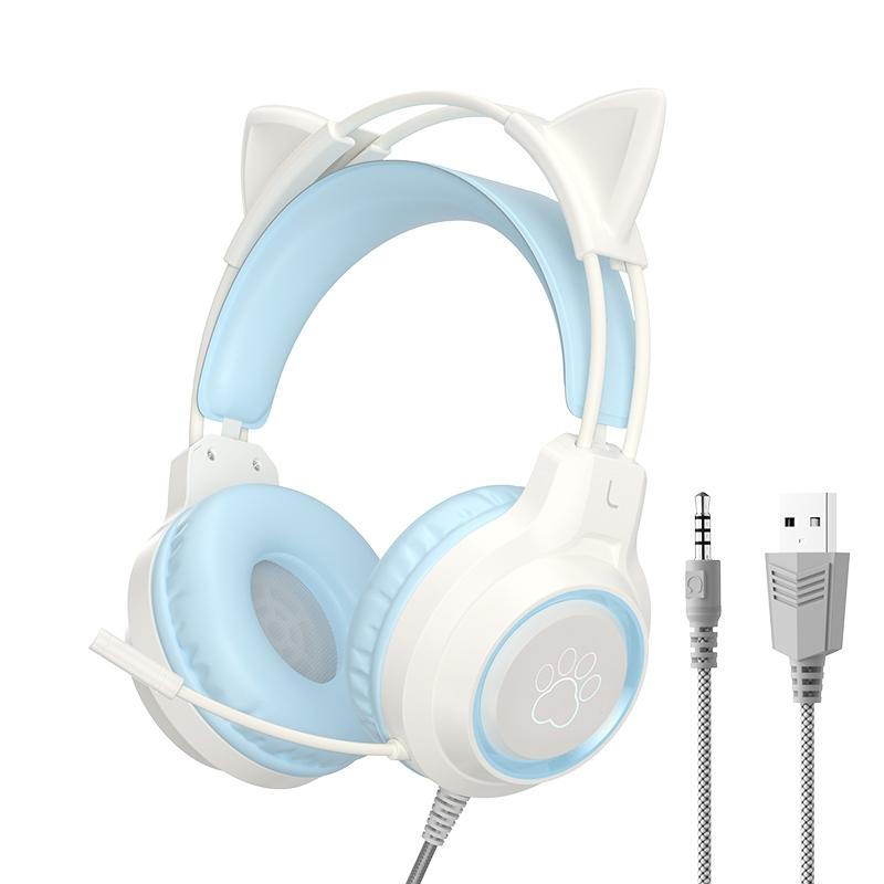 Rgb Cat Ear Gaming Headset - Green 10