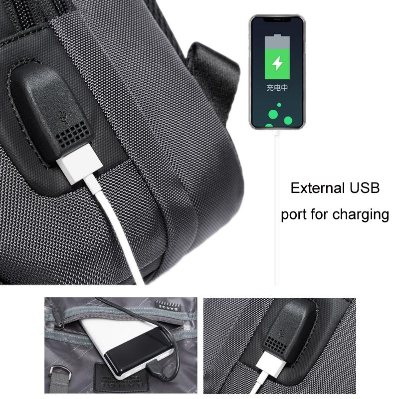 Stylish Men Crossbody Bag Versatile And Durable - Grey 6