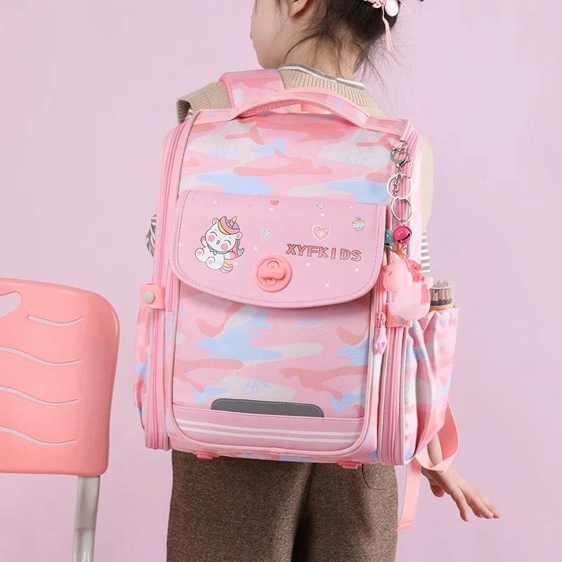Double School Backpack for Girls - Gray Purple 10
