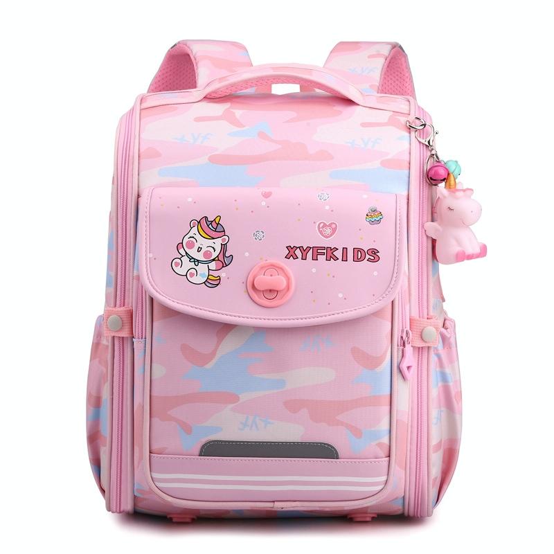 Double School Backpack for Girls - Gray Purple 13