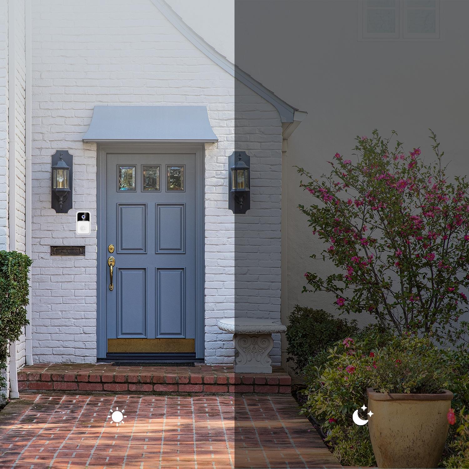 Wireless Smart Video Doorbell - 90 Degree Wide Angle - White 14