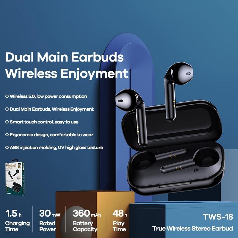 True Wireless Stereo Bluetooth 5.0 Earphones - Tws-18 - White 14