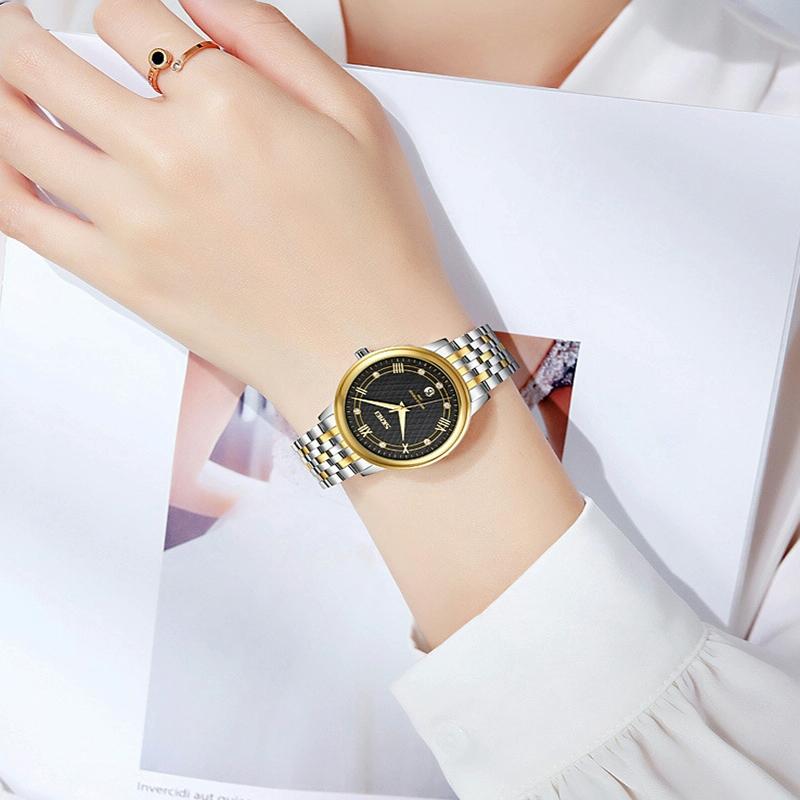 Waterproof Quartz Watch with Stainless Steel Buckle for Men - Gold And Silver 7