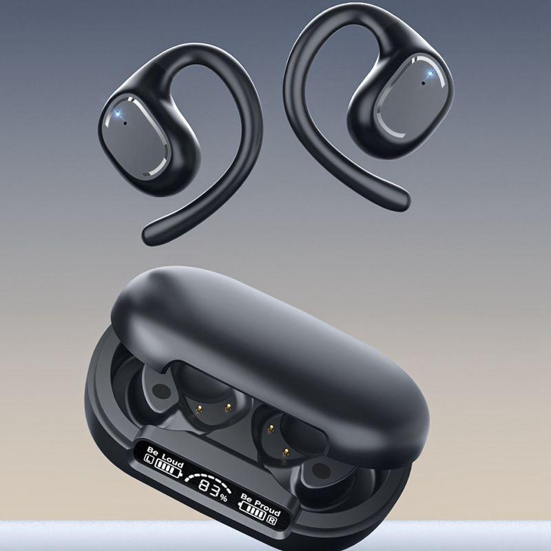 Waterproof Wireless Sports Bluetooth Earphones with Led Display - Black 5