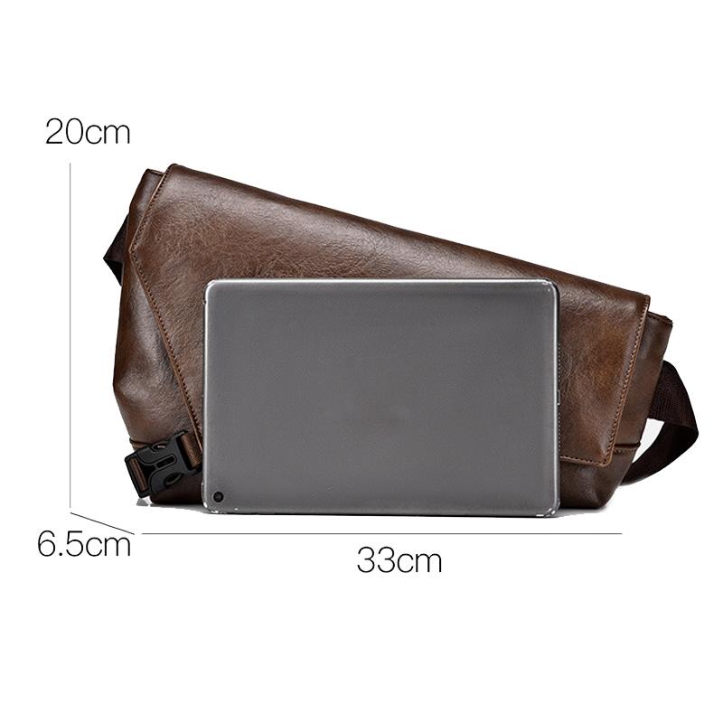 Large Capacity Waterproof Men Crossbody Bag - Brown 4