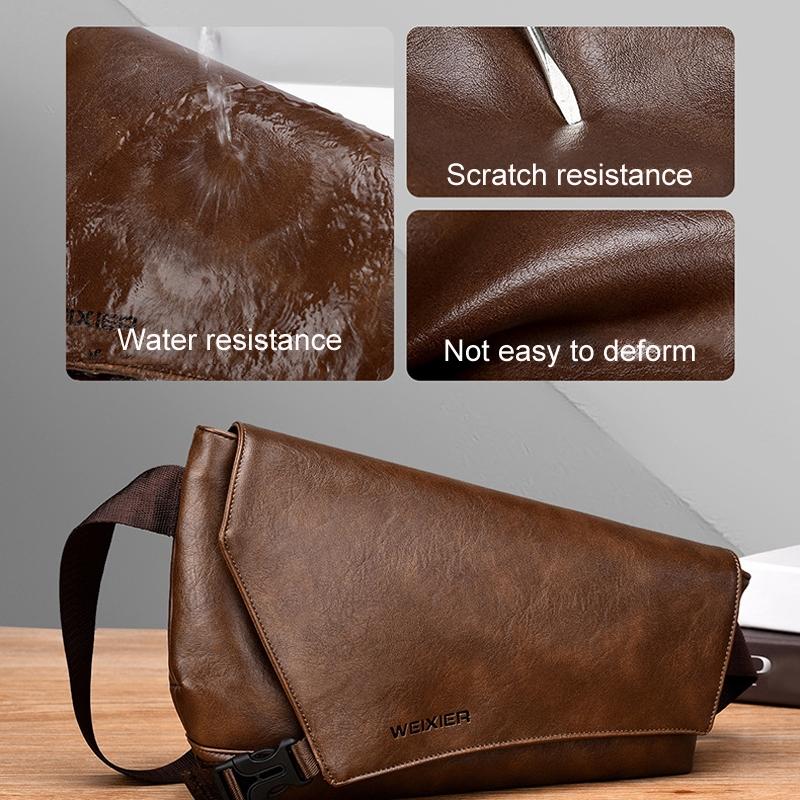 Large Capacity Waterproof Men Crossbody Bag - Brown 9