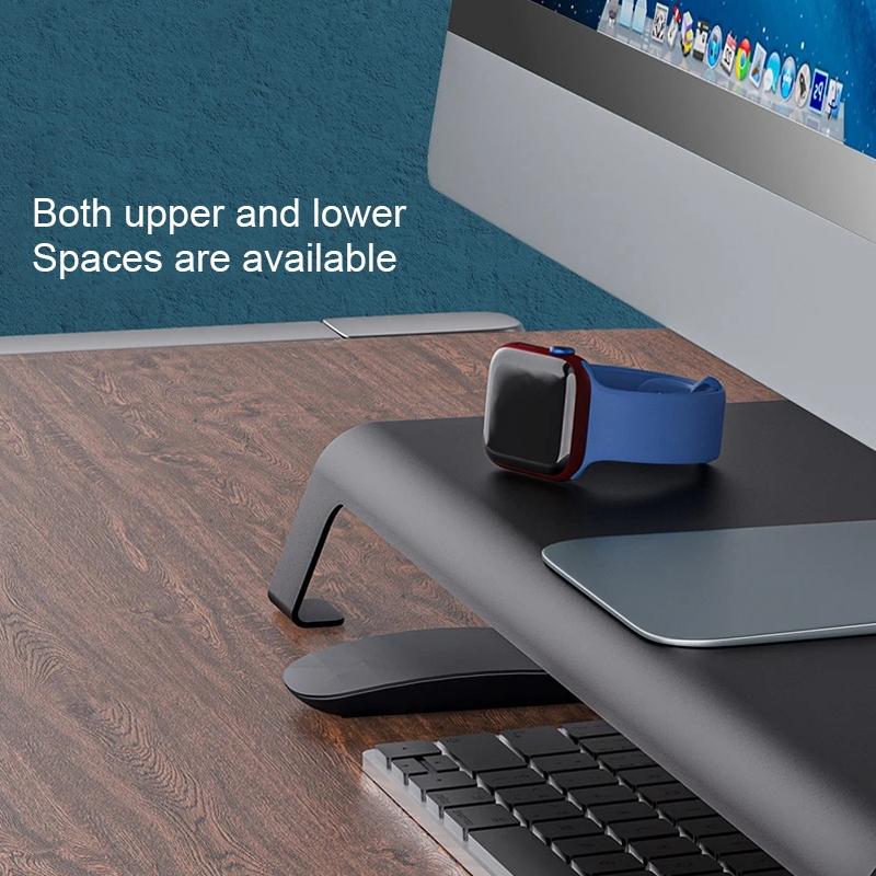 White Monitor Riser Bracket - Space-saving 7