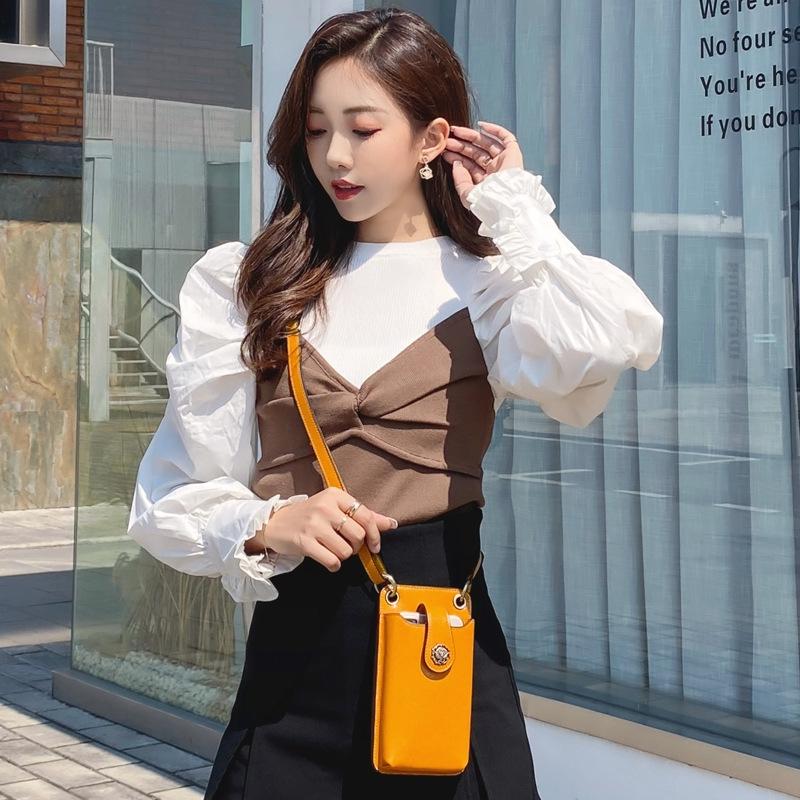 Mini Leather Crossbody For Women Fits Mobile Phones - Black 7
