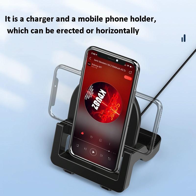 15W Vertical Wireless Fast Charger With Phone Holder - White 4