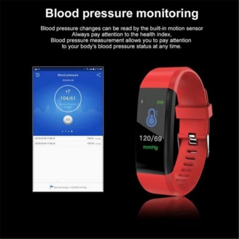Smart Oled Fitness Tracker With Pedometer - Red 7