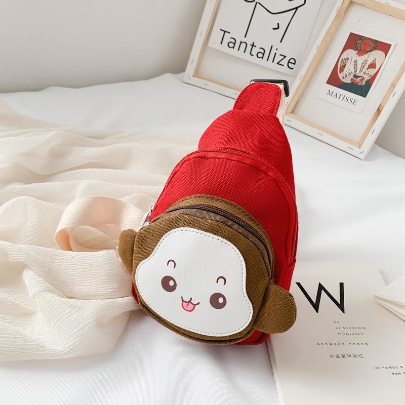 Adorable Monkey Crossbody Bag For Kids - Red