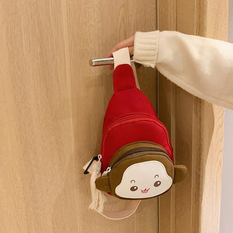 Adorable Monkey Crossbody Bag For Kids - Red 7