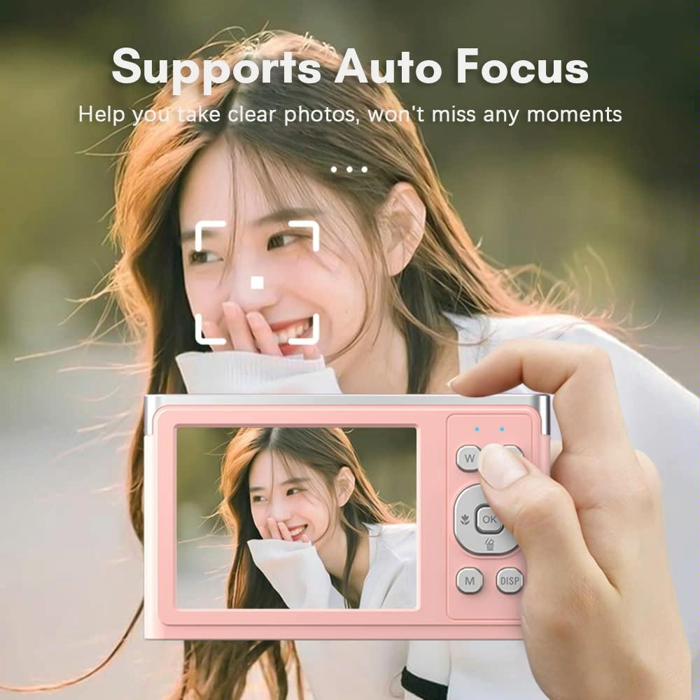 Retro Vlog Self-Shooting Camera - 50Mp Hd 4K Video - Pink 6