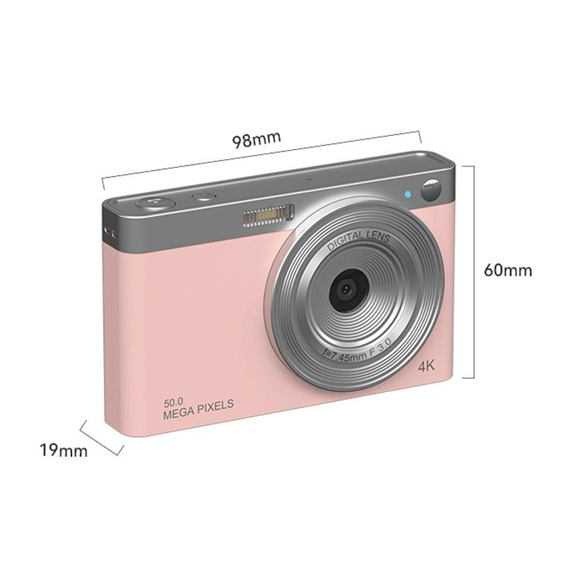 Retro Vlog Self-Shooting Camera - 50Mp Hd 4K Video - Pink 7
