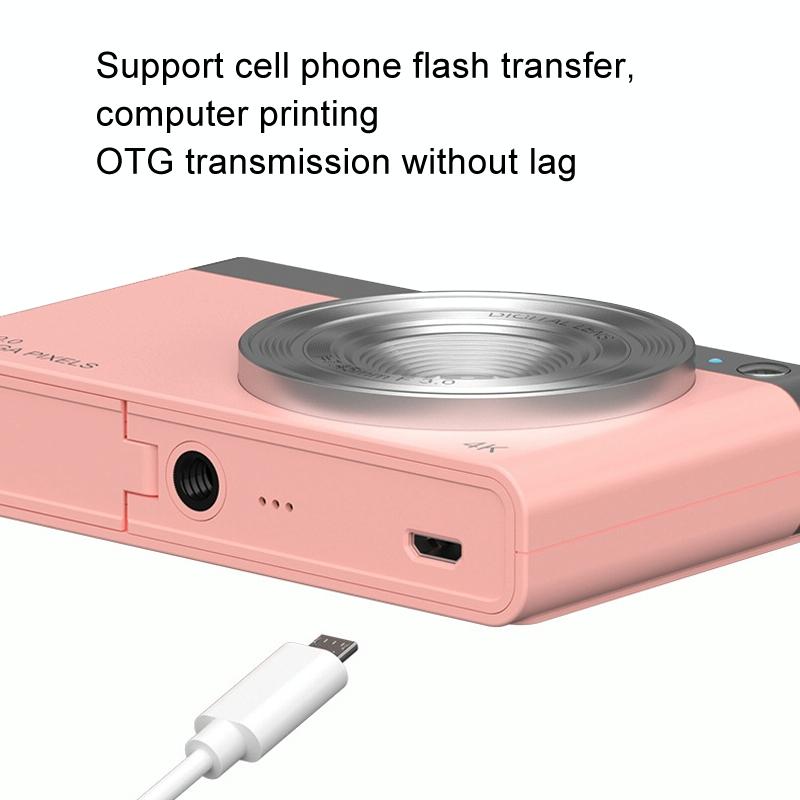 Retro Vlog Self-Shooting Camera - 50Mp Hd 4K Video - Pink 8