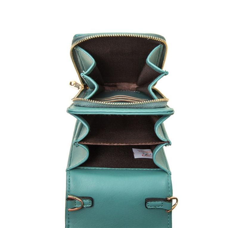 Green Multi Compartment Shoulder Bag Large Capacity 7