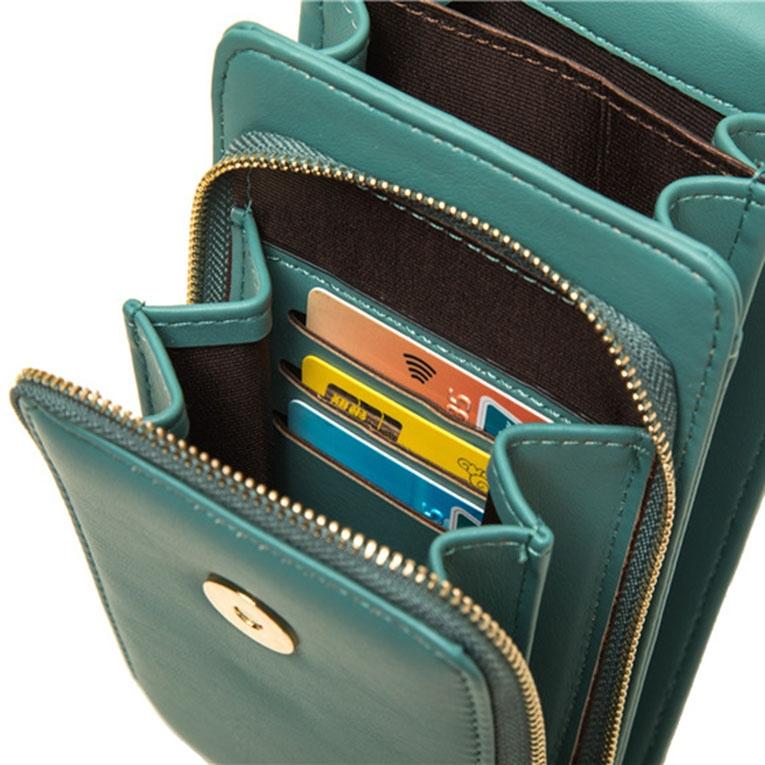 Green Multi Compartment Shoulder Bag Large Capacity 8