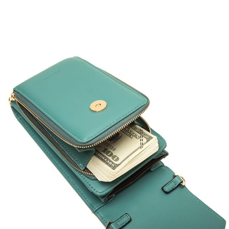 Green Multi Compartment Shoulder Bag Large Capacity 9