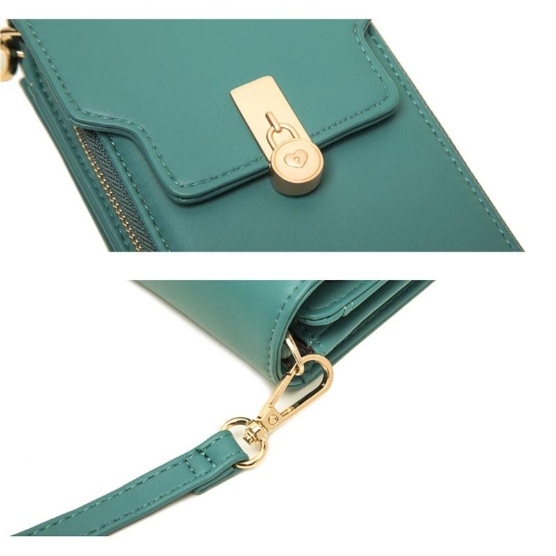 Green Multi Compartment Shoulder Bag Large Capacity 10