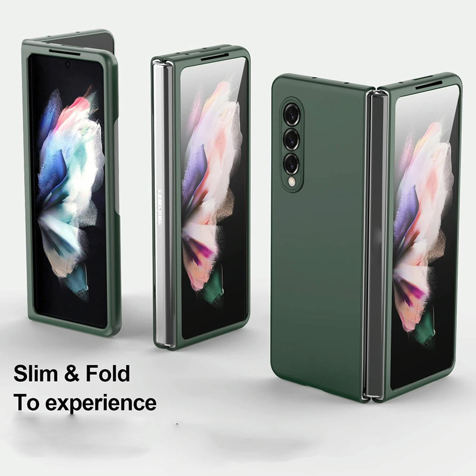 For Samsung Galaxy Z Fold4 5G Foldable Metal-Look Phone Case - Silver 4