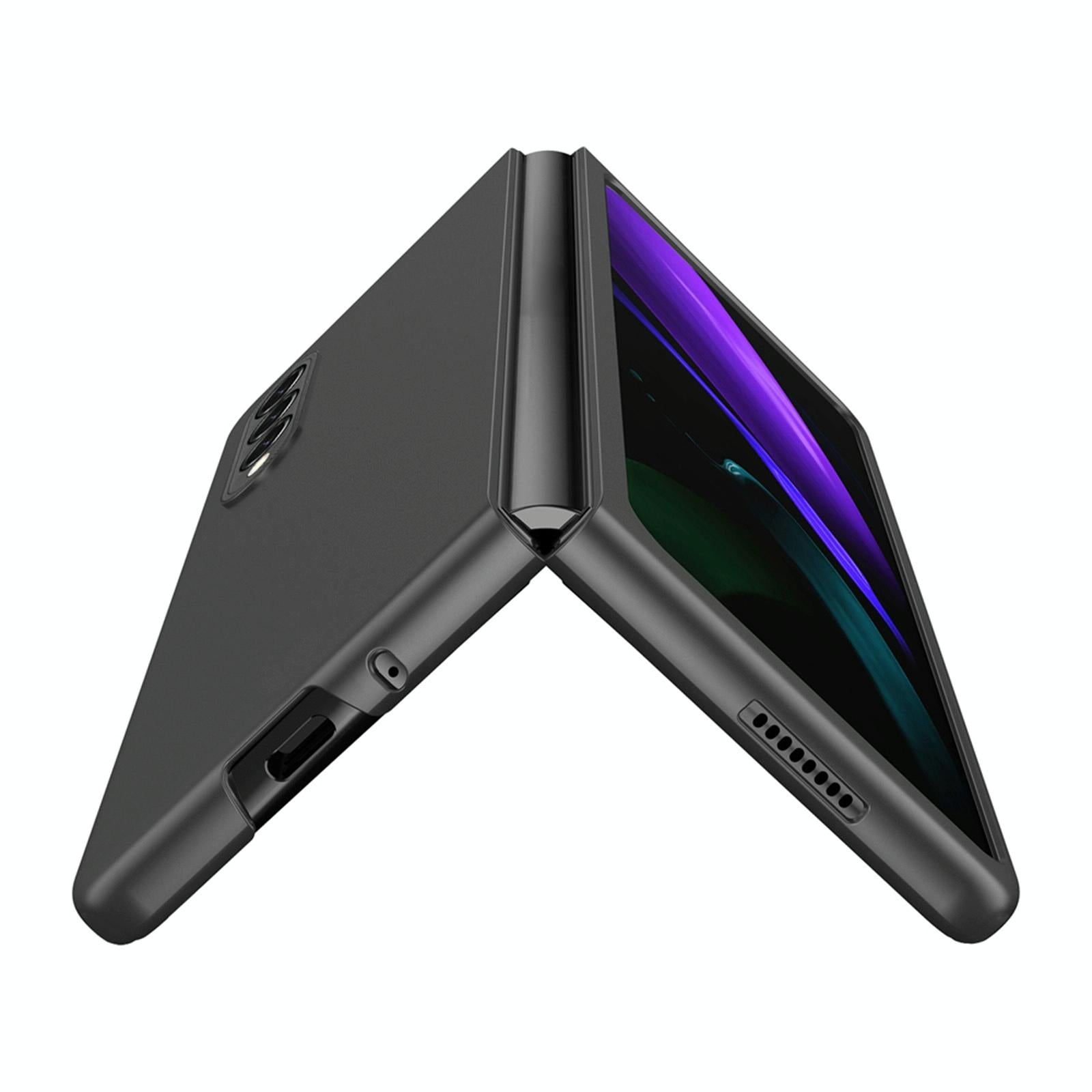 For Samsung Galaxy Z Fold4 5G Foldable Metal-Look Phone Case - Silver 6