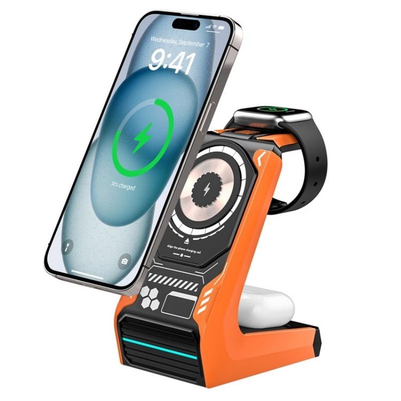 3 In 1 Wireless Charger For Mobile Phone And Earphones - Black 3