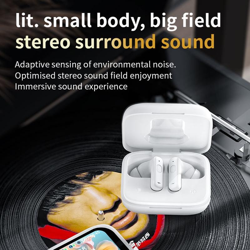 Wireless Bluetooth Earphones with Touch Screen & Noise Reduction - White 4