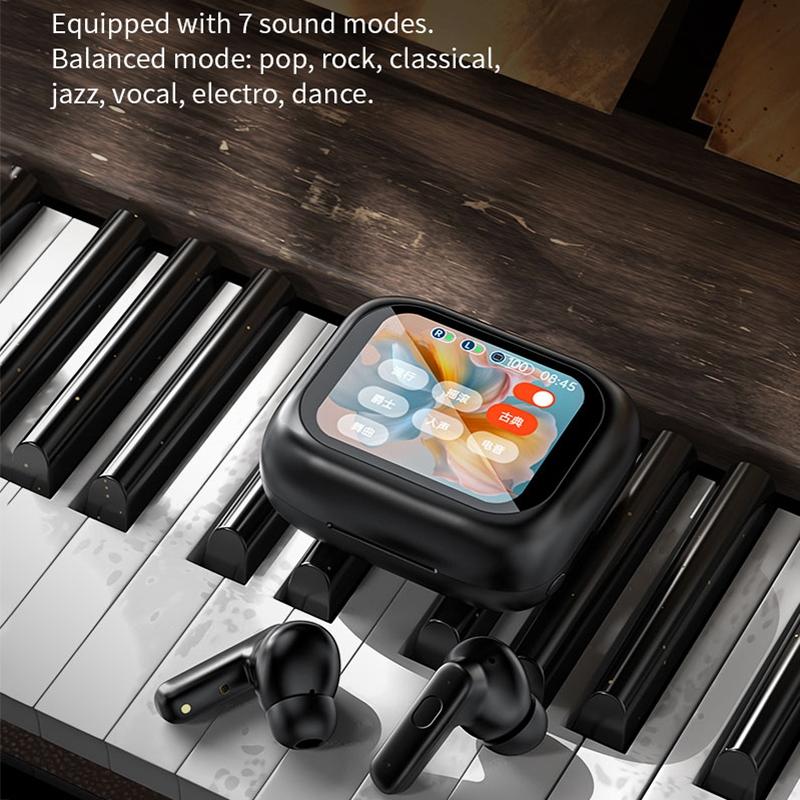 Wireless Bluetooth Earphones with Touch Screen & Noise Reduction - White 5