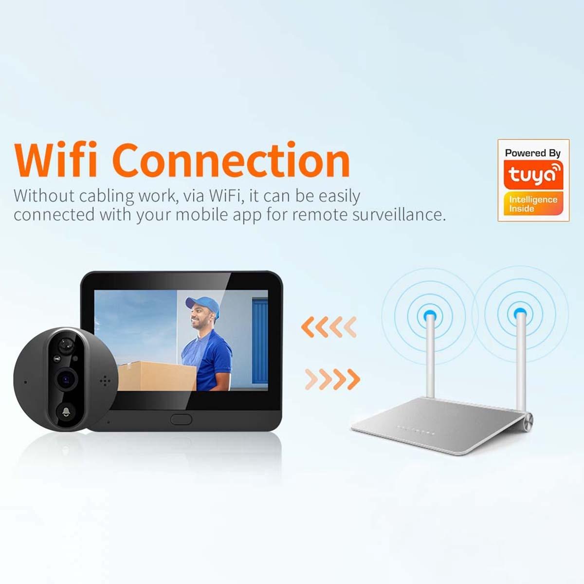 Smart Digital Door Viewer With 1080P Resolution Wide Angle Pir & Night Vision - Silver 11