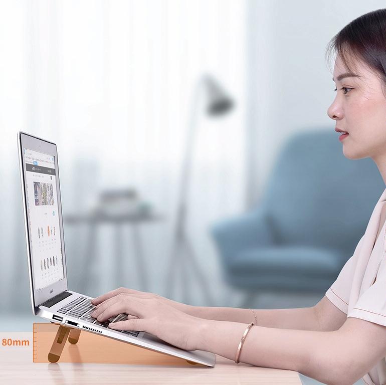 Foldable Laptop Stand with Fan and Heater - Portable and Adjustable - Gray 4