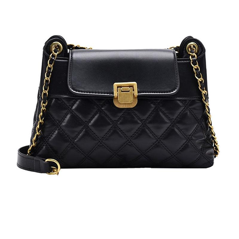 Versatile Rhombic Chain Crossbody Bag For Women - Black 9