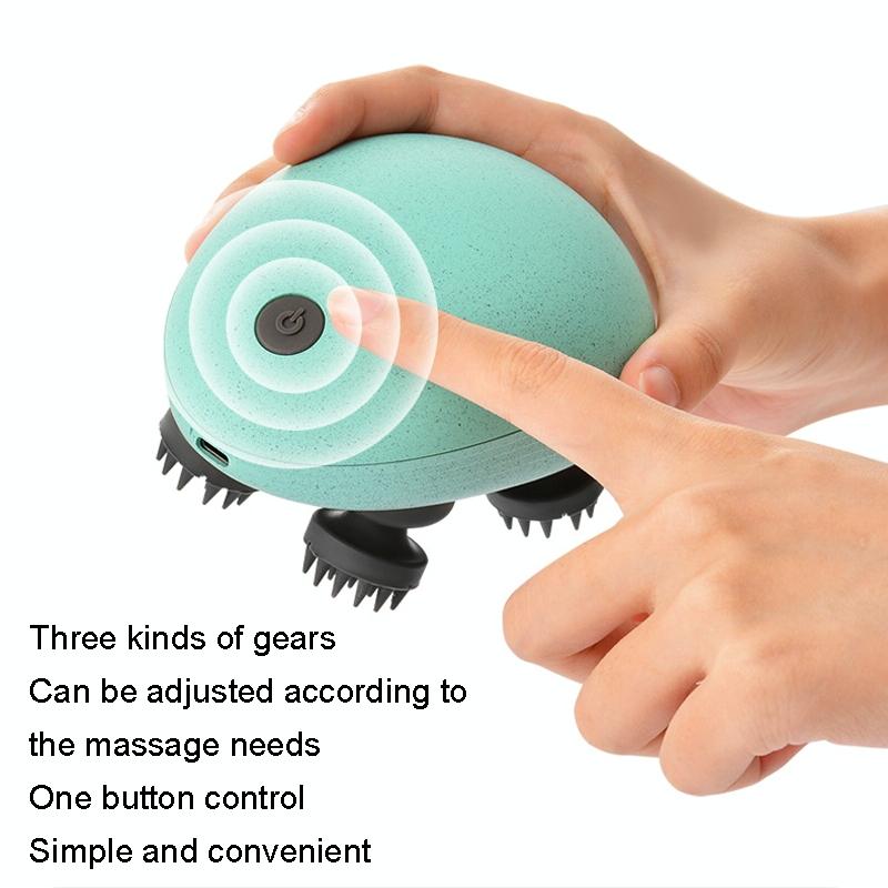 Compact Electric Head Massager Fits All Hair Types - Silver 6