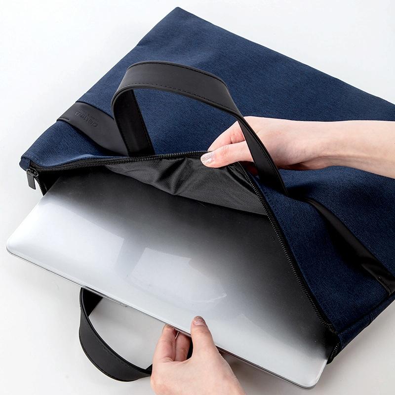 Double Layer Zipper Conference Document Bag - Portable and Organized - Gray 5