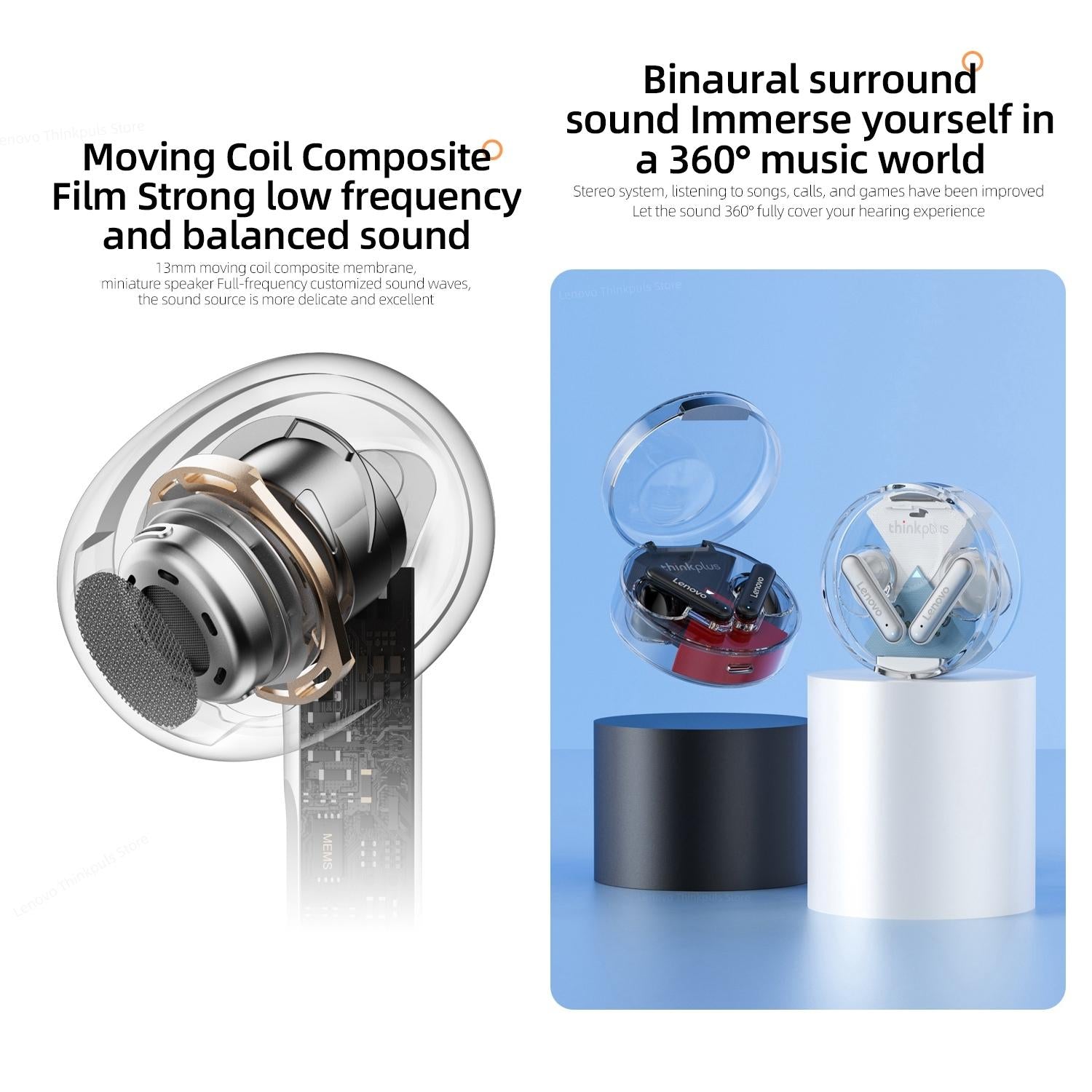 Wireless Bluetooth 5.2 Earbuds with Noise Reduction and Mic - White 6