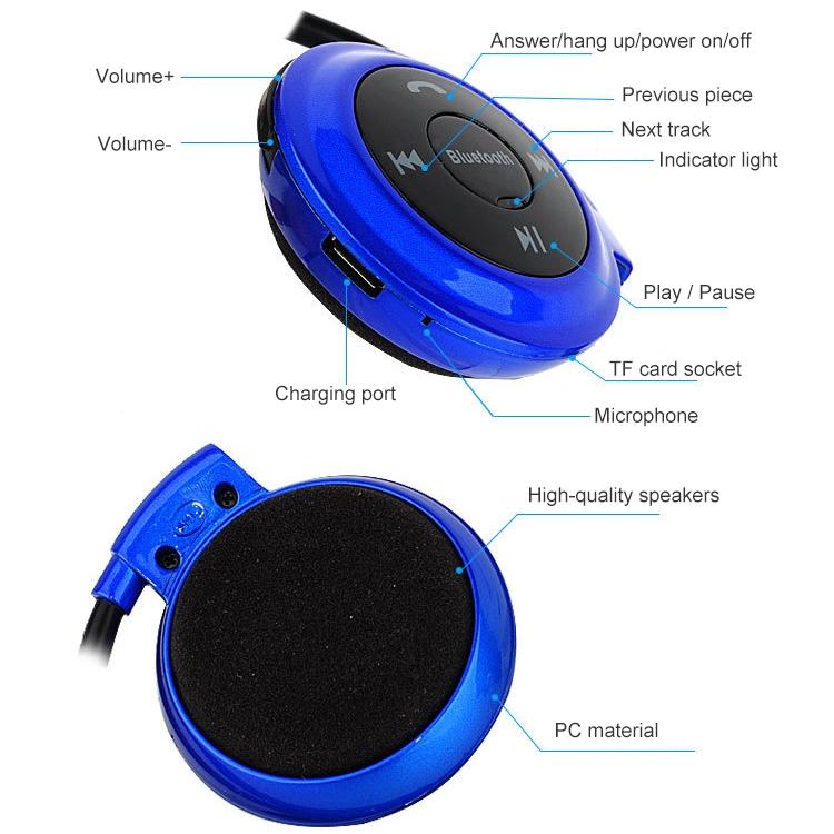 Wireless Mini-503 Earphones with Fm Radio & 32gb Tf Card Support - Red 6