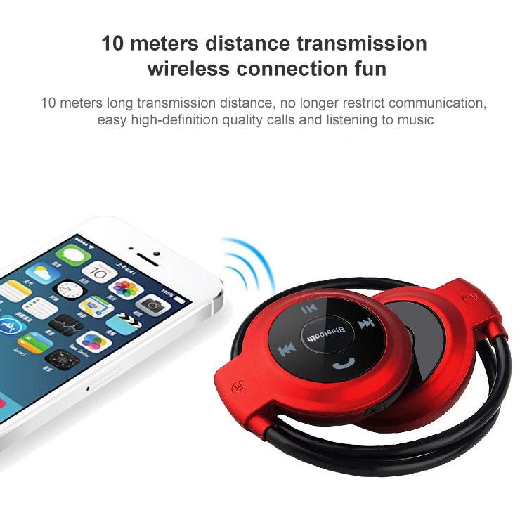 Wireless Mini-503 Earphones with Fm Radio & 32gb Tf Card Support - Red 10