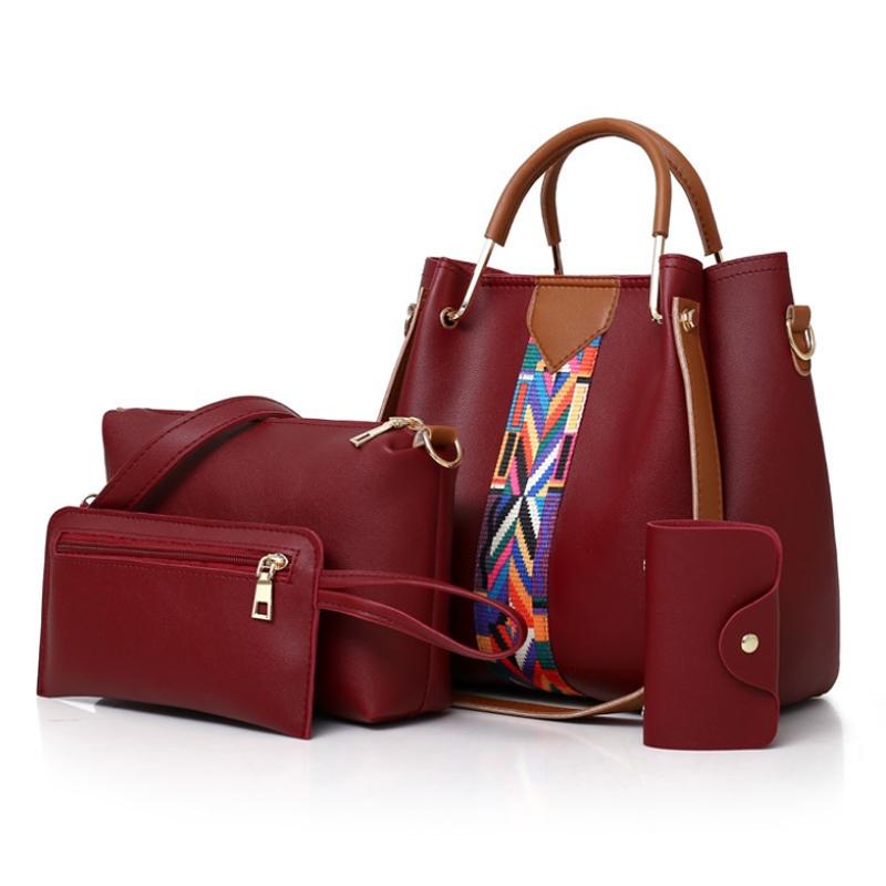 Versatile 4-in-1 Messenger Bag for Women - Fashionable & Spacious - Red Wine 12