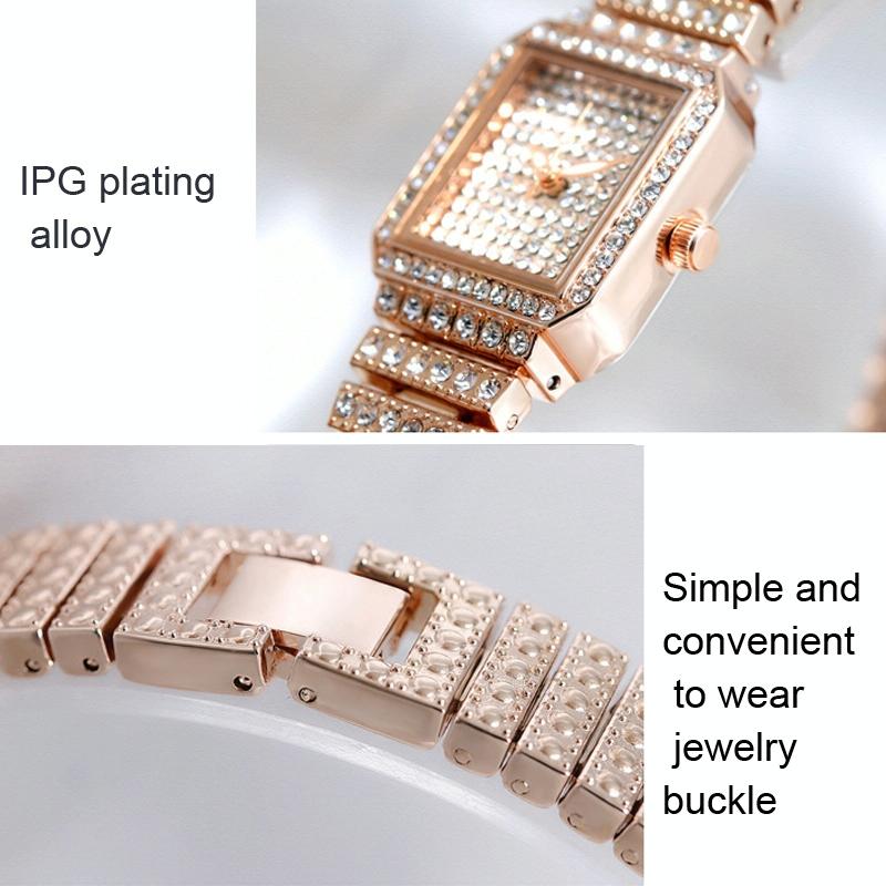 Women Diamond Chain Watch - Elegant and Timeless - Gold 5