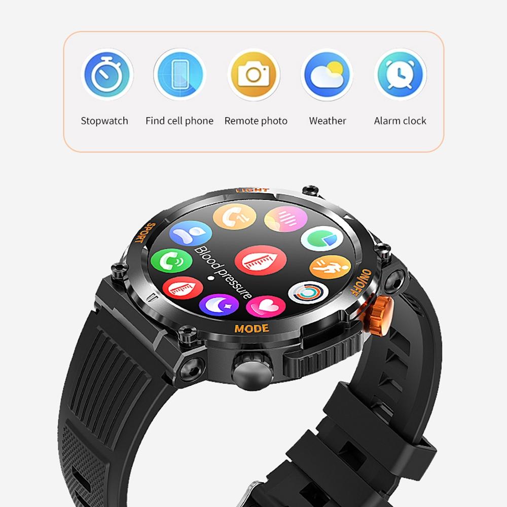 1.46 Inch Round Screen Bluetooth Smart Watch Support Health Monitoring & 100+ Sports Modes - Black 6